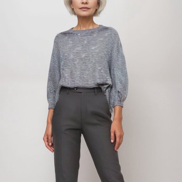 Nanette Lepere Black and White 3/4 Sleeves with Gold Stars in Size L - Picture 2 of 6